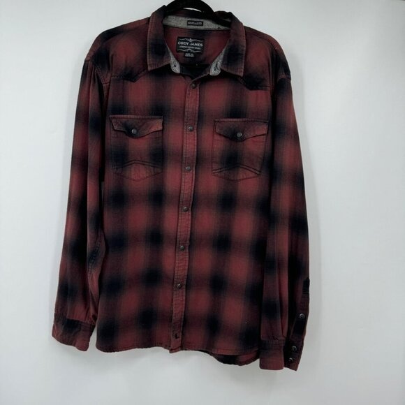 Cody James Men's flannel Plaid Print Long Sleeve Snap Work Shirt Men’s size XL m - Picture 1 of 9